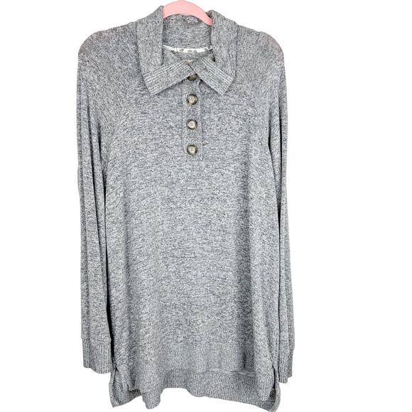 Saturday Sunday by Anthropologie Tunic Sweater Button Front Gray - Picture 1 of 5